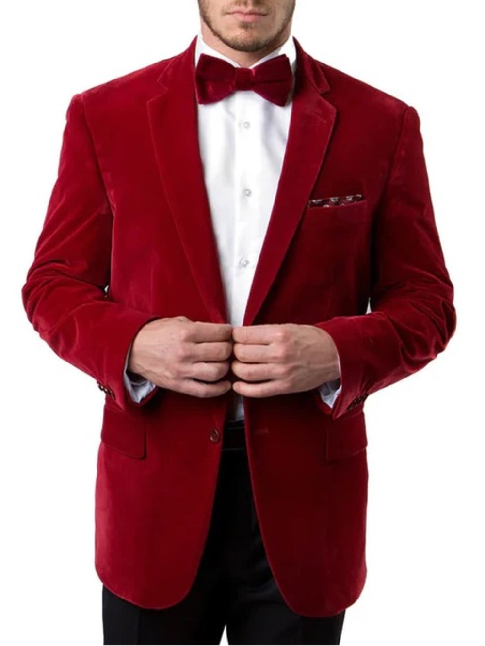 jf j.ferrar Red Velvet Slim Fit Blazer 42S